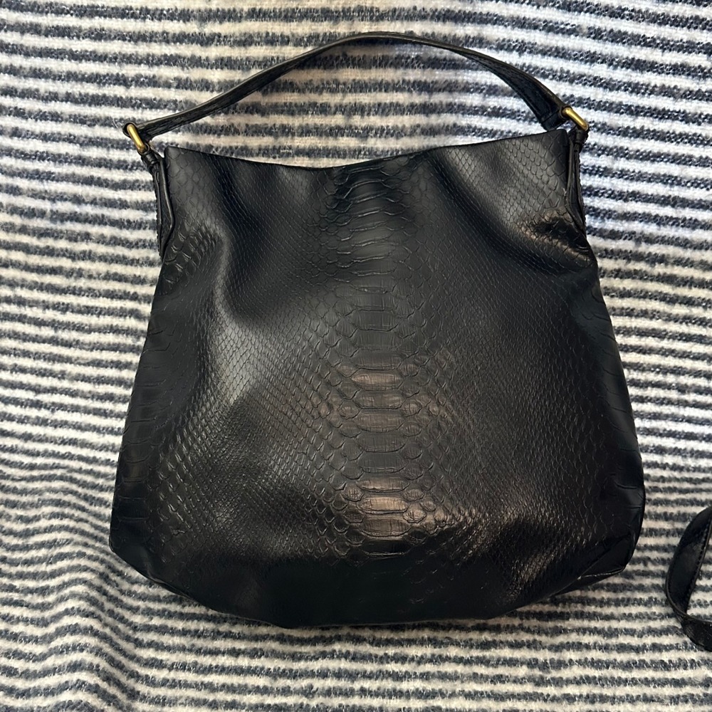 Marc By Marc Jacobs Black Python Embossed Leather… - image 4